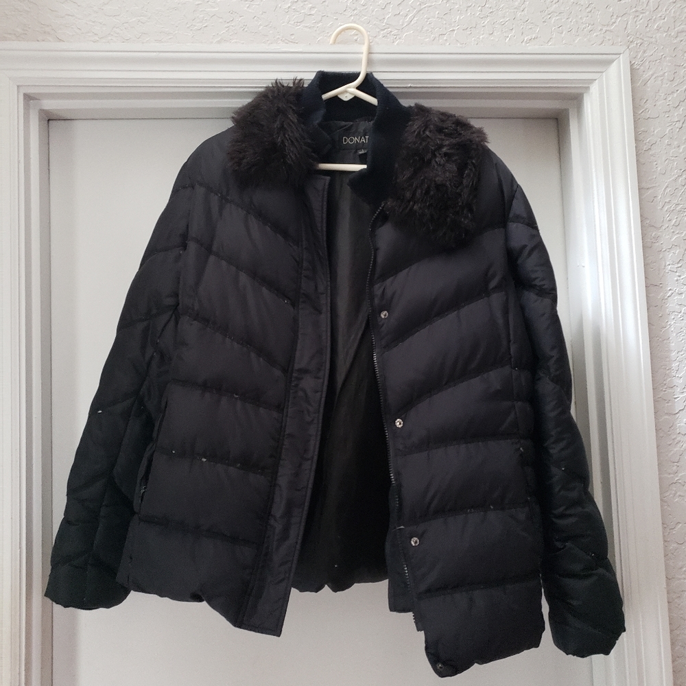 Super Warm Donatella Black Puffer Coat.